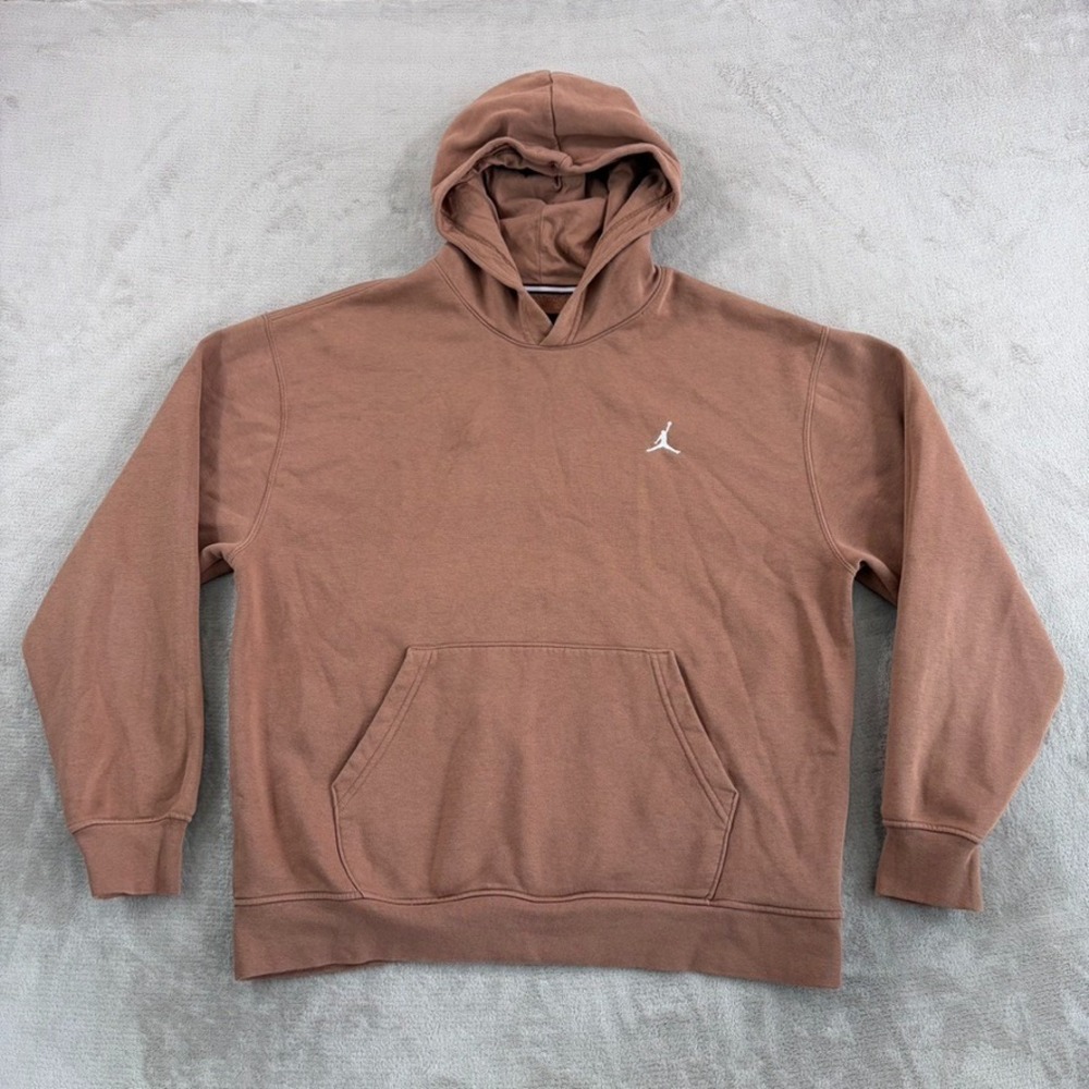 Jordan Brooklyn Fleece Pullover Hoodie in Archaeo Brown Men Large Long Sleeve
